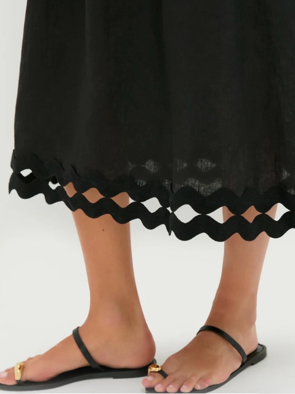 Tuckernuck Black Ric Rac Ellen Linen Dress XS NWT - Picture 6 of 8